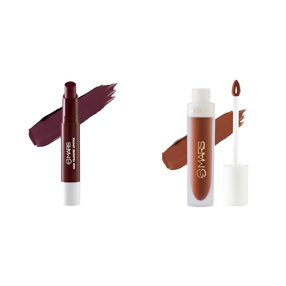 MARS Matte Super Stay LipstickLipstick for Women (2.6 gm) (18-MYSTICAL) Matte Liquid Lip Color | Long Lasting | Non-Transfer & Waterproof Lipstick for Women (4.5 ml) (05-Chocolate Delight)