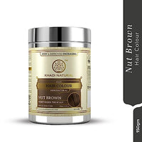 Khadi Natural Nut Brown Hair Color | Herbal & Chemical-Free | Covers Gray Hair Naturally | Enriched with Organic Ingredients | Provides Healthy-Looking Hair | 150g