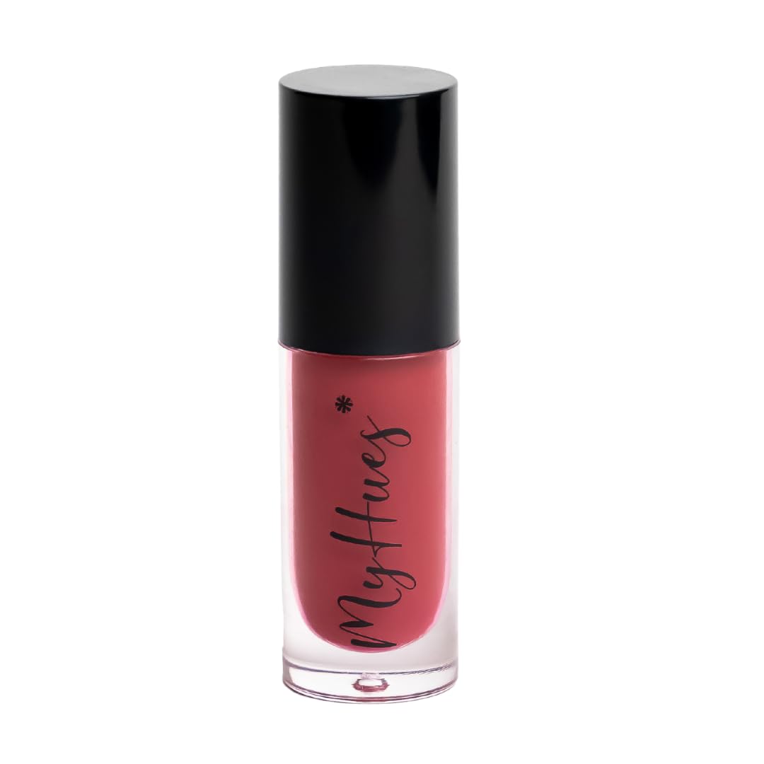 MyHues HyGlow Lip Elixir, Lip Gloss and Oil Hybrid, Nourishing Jojoba, Almond, Squalane 100% (Plant Derived), Shea Butter, Moisturizing, Buildable Colour, Glossy Finish (Antique Rose Pink (Yana))
