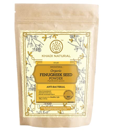 KHADI NATURAL Organic Powder Pack of 3 (Lemon + Fenugreek + Brahmi) (Net Qt. 3x100) 300gm