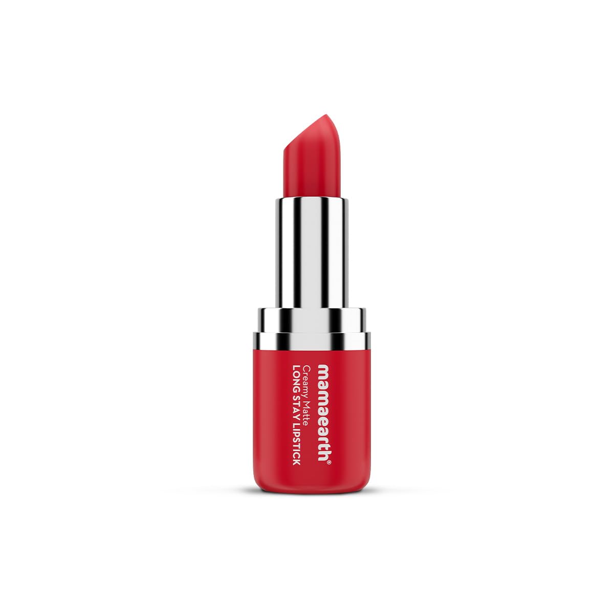 Mamaearth Creamy Matte Long Stay Lipstick with Murumuru Butter and Vitamin E for 8-Hour Long Stay (Flakeproof & Non-Drying | Intense Color Payoff) - 4.2g (Ruby Crush)