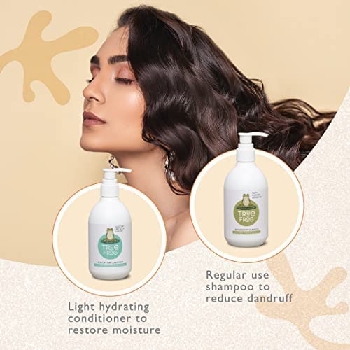 TRue FRoG Anti Dandruff Shampoo and Everyday Hair Conditioner To Reduce Dandruff Flakes, Nourish and Smoothen Hair for Dry and Frizzy Hair, Sulphate and Paraben Free - Combo Pack of 2-500ML
