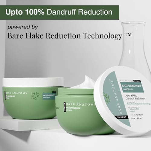 Bare Anatomy Expert Anti-Dandruff Shampoo + Mask | Dandruff Reduction | Targets Oily Scalp & Sheds Dry Flakes | Advanced Hair Growth Serum |Hair growth & Hair fall control serum for Women & Men