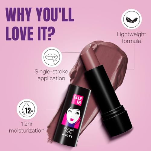 Elle 18 Color Pop Matte Lip Color|| W12|| Mauve Date|| 4.3 g