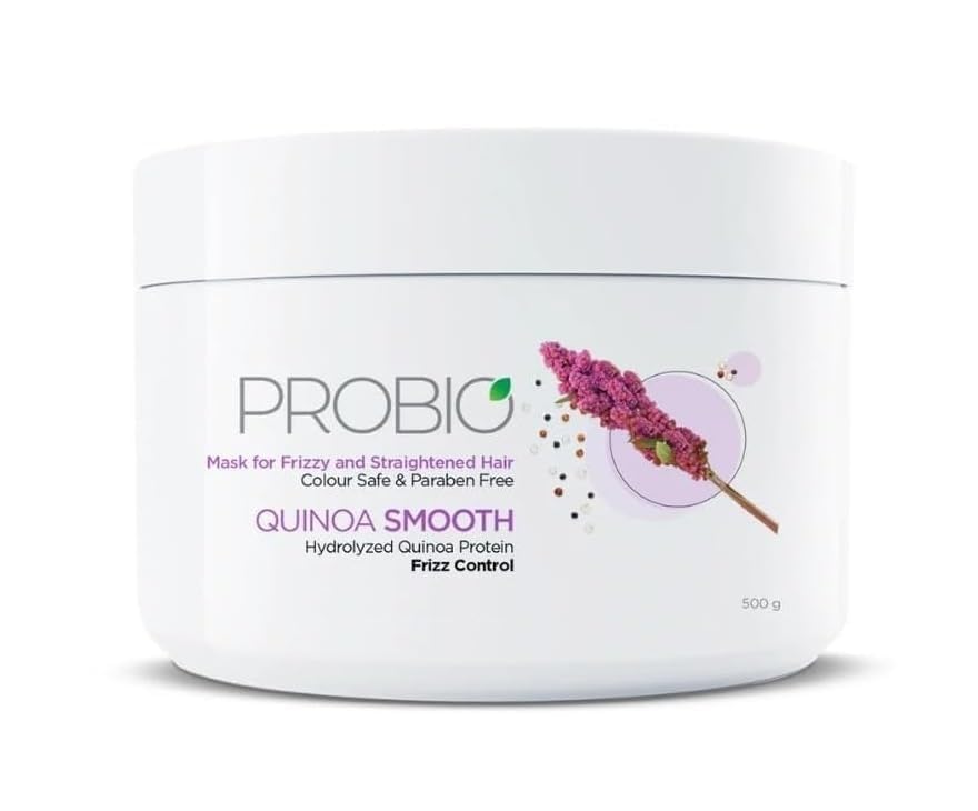 Probio Quinoa Smooth Shampoo (1000ml) and Probio Quinoa Smooth Mask (500 g) | Colour Safe & Paraben Free | with Hydrolyzed Quinoa Protein