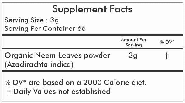 Herbal Hills Organic Neem Powder Azadirachta Indica (200 Gram Pack of 1)