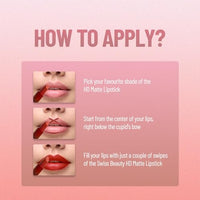 Swiss Beauty Hd Matte Pigmented Smudge Proof Lipstick | Creamy Matte Long Stay Lipstick | Orange Red, 3.4g