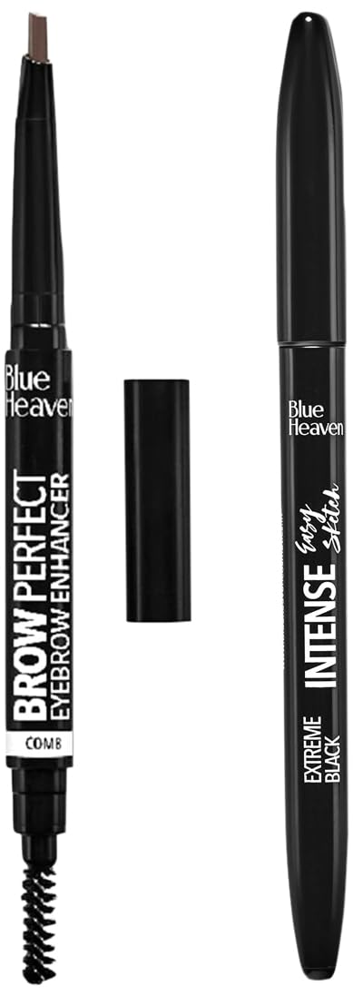 Blue Heaven Line And Design Sketch, Natural Finish Eyeliner, Black & Artisto Eyebrow With Styler - Brown