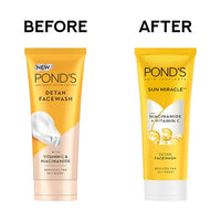 Pond's Detan Face Wash for Tan Removal in Just 7 Days | Contains Vitamin C and Niacinamide | Facewash for All Skin Types, 100gm
