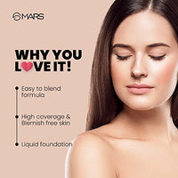 MARS Long Lasting Crayon Lipstick up to 12 Hours Stay (3.5 gm) (12-I Am Fierce) High Coverage Liquid Foundation | Blemish Free & Blendable Foundation for Makeup (40ml) (SHADE-6.5)