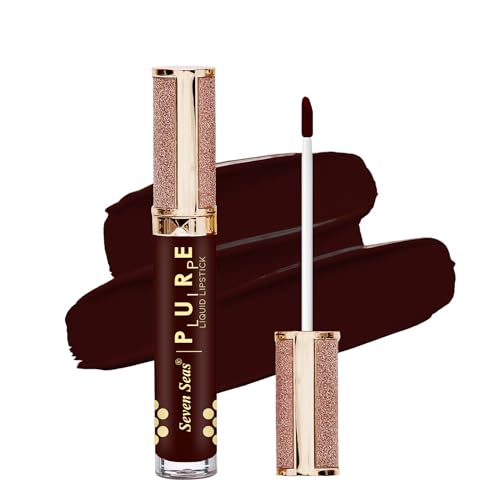 Seven Seas Pure Liquid Lipstick, Matte Finish, Purple (Crimson, 7ml)