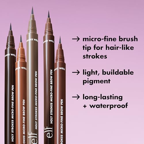 e.l.f. Holy Strokes Micro-Fine Brow Pen, for a Natural Look, Long-Lasting Eyebrow Pencil, Waterproof & Smudge-Proof, Vegan & Cruelty Free, Espresso