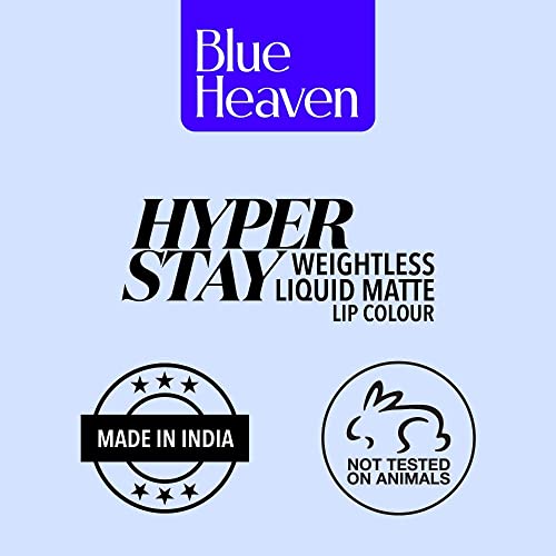 Blue Heaven Hyper Stay Weightless Liquid Matte Lipstick | Long-lasting & Smudge Proof | Non-Transfer Matte Lipstick for Women| Helen Queen-20 | 6ml