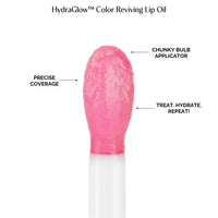 HYUE HydraGlow™ Lip Oil | Color Reviving | Intense 24HR Hydration | Non-Sticky | Lightweight Formula | 6 ml | With Cherry, Jojoba Oil, Kakadu Oil and Vitamin E | Crystal-like Shine | Chunky Applicator