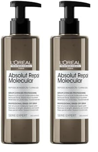 L'OREAL PROFESSIONNEL PARIS Absolut Repair Molecular Deep Repairing Rinse-off Serum for Damaged Hair - 250 ml | Repairs Very Damaged Hair and Restores Strength With 2% Peptides Bonder & 5 Amino Acids