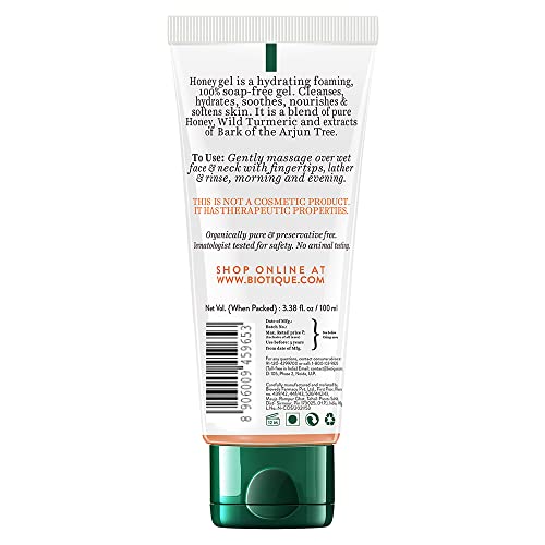 Biotique Honey Gel Soothe & Nourish Foaming Face wash | Soap Free Formula | Reduce Dryness | 100% Botanical Extracts | Suitable for All Skin Types | 150ml (Pack of 2)