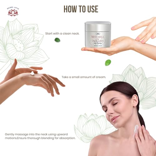 Mitchell USA Anti-aging Neck Therapy Cream | Reduces Fine Lines & Rejuvenates the skin around Neck | Lotus Seed Extract & Cocoa Butter | For Women & Men | For All Skin Types | 50gm