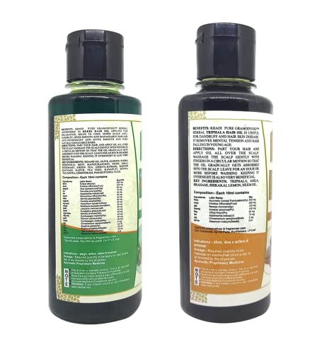 Khadi Pure 21 Herbs & Triphala Hair Oil, 210 ml (Pack of 2)