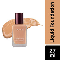 LAKMÉ Rose Natural Face Powder For Oily Skin, Soft Pink, 40G And Perfecting Liquid Foundation Medium Coverage, Coral, 27Ml