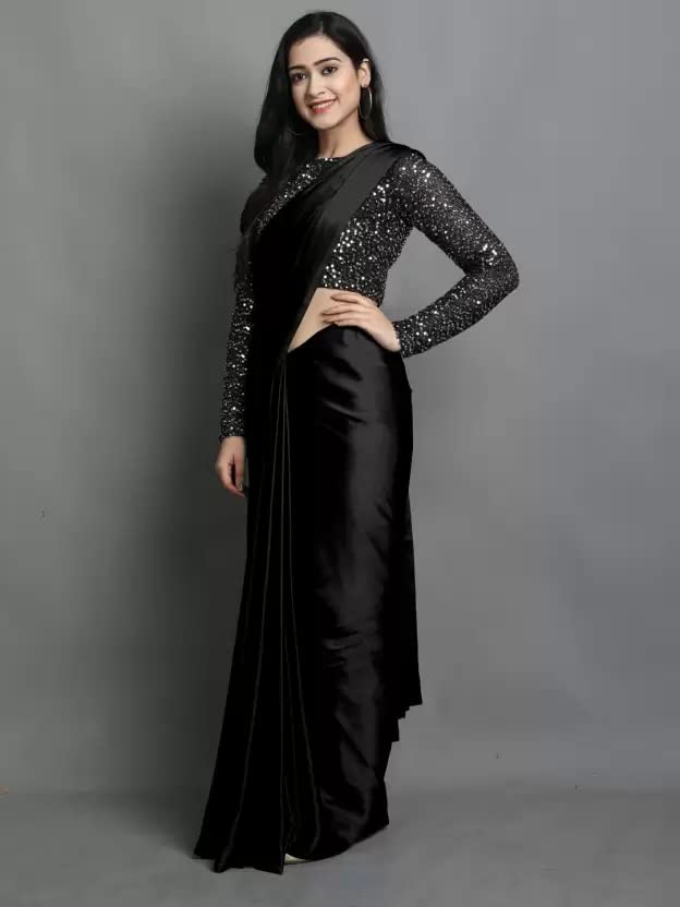 Regolith Designer Sarees for Women 's  Georgette ready to wear sarees for women With Fancy Saree Blouse Piece