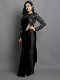 Regolith Designer Sarees for Women 's  Georgette ready to wear sarees for women With Fancy Saree Blouse Piece