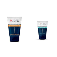 O3+ ALPHA MEN Bright Glow Face Wash 100g & O3+ ALPHA MEN Acno D-TAN Face Wash with Hyaluronic & Mint | Fights Blackheads & Detoxifies Skin, 50ml