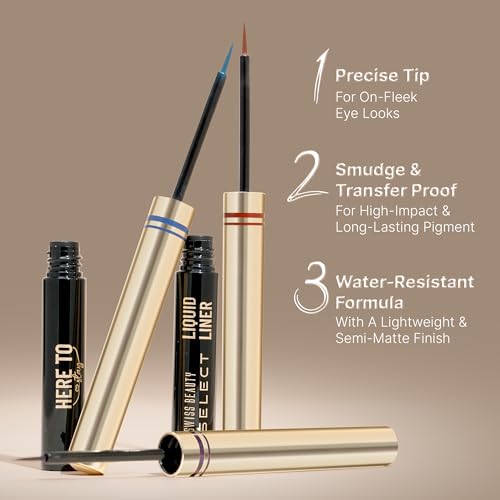 SWISS BEAUTY Select Here To Stay Semi-Matte Liquid Waterproof Eyeliner | With Precise & Pointed Tip | Smudge-Proof, Transfer- Proof | Shade- Infinite Purple| 3ml |