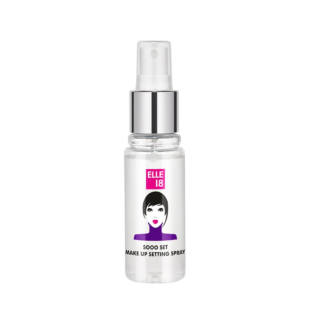 ELLE 18 SOOO SET Setting Spray, Seamless finish, Long Lasting & Hydrating makeup fixer, Light-weight and Non-sticky, Infused with Niacinamide | 60ml