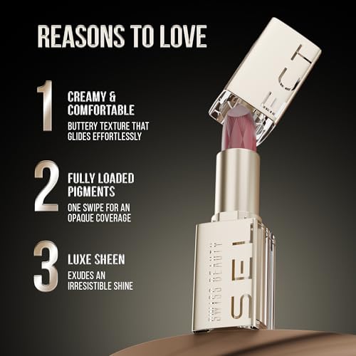 Swiss Beauty Select Crème Touch Hydrating Lipstick | With Vitamin E and Tea Tree Oil | High -shine finish | shade- Delightful Plum, 3g |