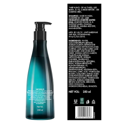 Nexxus Promend Moisture Collagenizing Shampoo For Dry Hair 250 ml | 2.3 X Smoother | 57% Less Frizz | Luxury White Rose Fragrance Profile