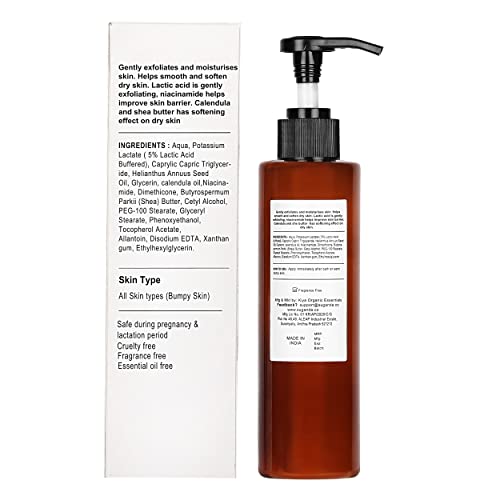 SUGANDA SKINCARE 5% Lactic acid unscented Exfoliating Body Lotion|Moisturizer with Niacinamide,Shea butter & Calendula oil|For strawberry skin,improving skin texture & brightening (200ml)|Cruelty-free
