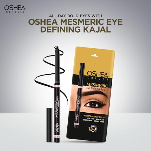 Oshea Colors Mesmeric Waterproof & Smudgeproof Matte Eye Defining Kajal | Intense Pigmentation, 12 Hrs Long Lasting with Quick Drying Formula (Black)