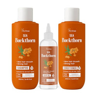 TryOnes Sea Buckthorn Hair Care Combo | Shampoo (250ml) + Conditioner (250ml) + Hair Oil (100ml) | Promotes New Hair Growth, Strengthens Hair | Paraben & Chemical-Free | For All Hair Types