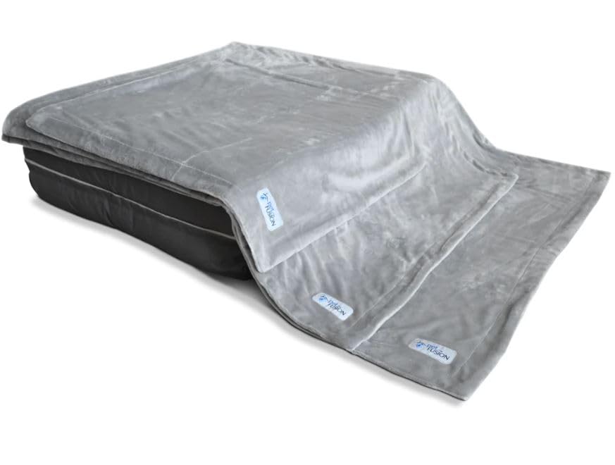 PetFusion Premium Dog Blanket, Cat Blanket | Ultra Soft Pet Blanket Available in Plush or Quilted, 2 Colors (Grey, Brown) | Perfect Blanket for Small Dogs & Large Dogs. 12 Month Warranty Small (31 x 27") Gray