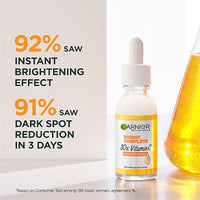 Garnier Skin Naturals, Face Serum, Increases Skin's  Glow Instantly and Reduces Spots Overtime, Bright Complete Vitamin C Booster, 30 ml
