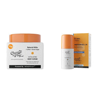 Chemist At Play Exfoliating Body Scrub For Removing Tan & Dead Skin Cells For Men & Women | 75g UnderArm Roll-On with 5% AHA, Lactic Acid & 1% Mandelic Acid Vegan | SLS Free | 40ml