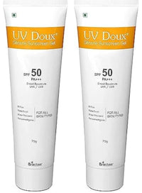 Brinton Healthcare Uvdoux Face & Body All Skin Type Sunscreen Gel With Spf 50 Pa+++ In Matte Finish And Oil Free Formula Water Resistant Sunscreen Protection Against Uva/Uvb Ray (75 Gm) X Pack Of 2