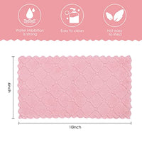Rachan 11Pack Kitchen Dish Cloths, Reusable Dish Towels, Nonstick Oil Washable Fast Drying, Super Absorbent Coral Velvet Cleaning Cloths for Cleaning Tableware, Kitchen, Bathroom (Pink - green10 x 6