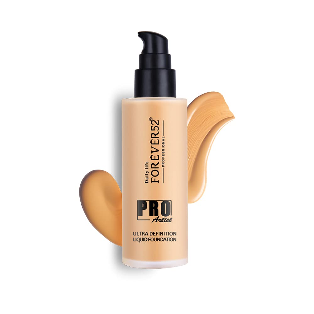 Daily Life Forever52 Pro Artist Ultra Definition Liquid Foundation|High-Pigment, Full Coverage, 24-Hour Wear, Waterproof & Sweatproof, Lightweight Hydrating, Oil-Free Formula – Peanut, 60ml