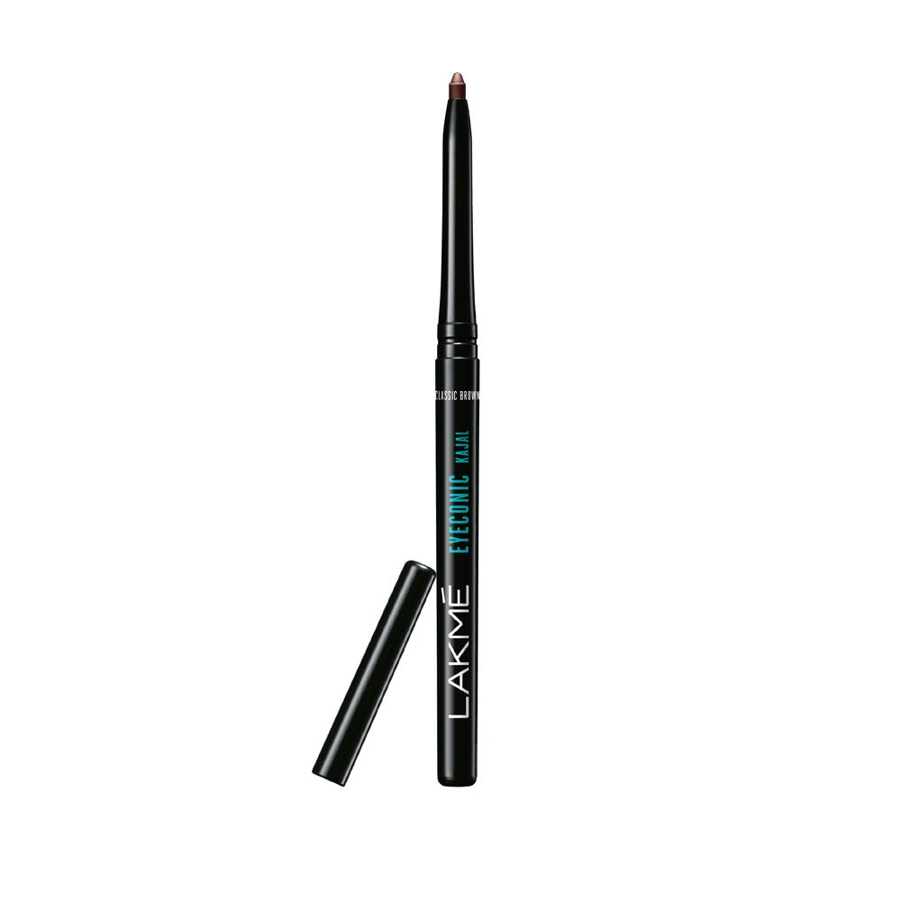 Lakmé Absolute Shine Glossy Liquid Eye Liner, Black, 4.5Ml And Lakmé Eyeconic Kajal, Classic Brown, 0.35G