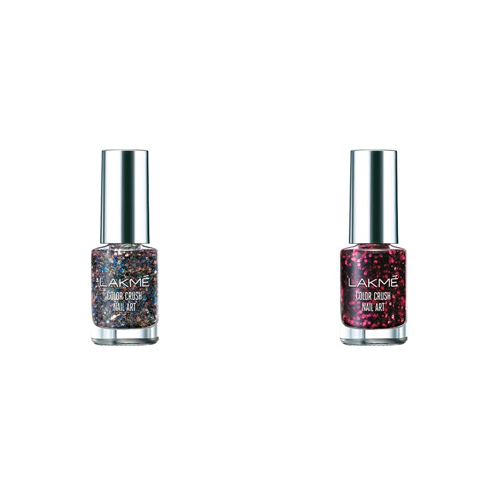 Lakmé Color Crush Nail Art, G12, 6ml And Color Crush Nailart, G4, 6ml Glossy Finish