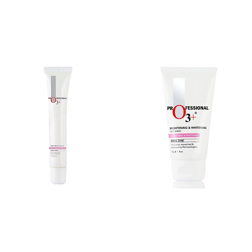O3+ Eye Circle Cream - Brightening & Whitening for Dark Circles, 15g & O3+ Brightening and Whitening Face Wash, 50g Combo
