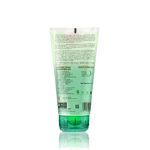 VLCC Neem Face Wash - 150ml X 2 | Buy One Get One (300ml) | Fights Acne, and Pimples | Soothe Skin Inflammation and Irritation | With Neem, Chamomile, Tea Tree, Eucalyptus & Carrot seed.