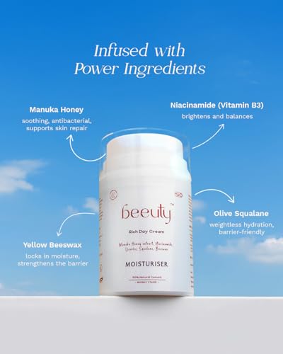 Beeuty Hydrating Day Cream for Face | Lightweight Daily Moisturizer | Suitable for All Skin Type | Skincare for Women and Men | 50 G