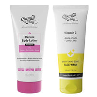 Chemist at Play Anti-Aging Body Lotion with 4% Retinol, Niacinamide & Zemea 200ml + Brightening Boost Face Wash | Brightens & Gives Radiance | Cleans Oil & Dirt 100 ml