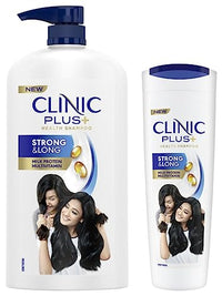 Clinic Plus Strong & Long Protein Shampoo 1 l, With Milk Proteins & Multivitamins for Strong, Healthy and Long Hair - Hair Growth Shampoo for Women & Clinic Plus Strong & Long Health Shampoo 355 ml