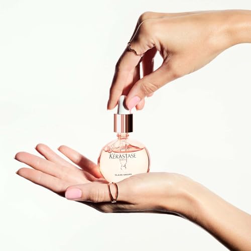 Kérastase Gloss Absolu Glaze Drops Oil-In-Serum For Bouncy, Glossy Hair | Fine To Medium Hair | 2X Glossier Hair | 72H Nutrition | With Wild Rose-In-Oil | 45ml