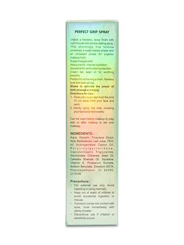 Recode Perfect Grip Spray Makeup Fixer 100 Ml|Dewy Finish|Vitamin E Enriched|Long Lasting|Keeps Makeup Intact|Hydrates, Soothes & Refreshes Skin