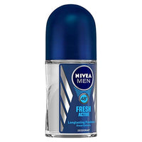 Nivea Men Shower Gel, Active Clean Body Wash, Men, 250ml & Men Deodorant Roll-On, Fresh Active Original, 50ml
