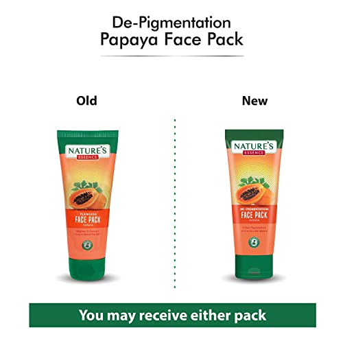 NATURES ESSENCE De-Pigmentation Papaya Face Pack For Women, Orange, 50G, 1 Count